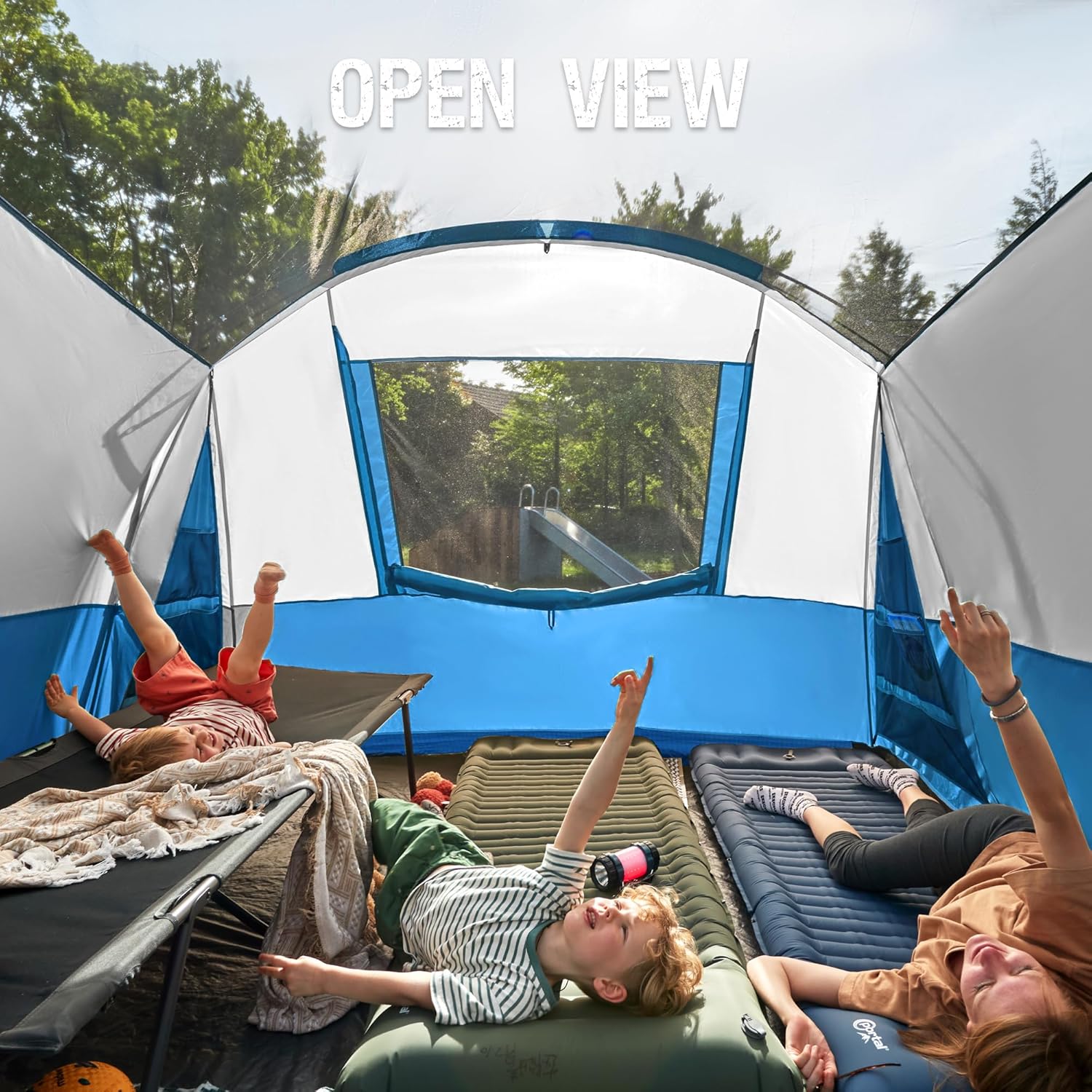 PORTAL 6/8/10 Person Family Camping Tent with Screen Room, Water Resistant Big Tunnel Tent with Rainfly, Large Family Tent for Outdoor Camping, Party - Image 6